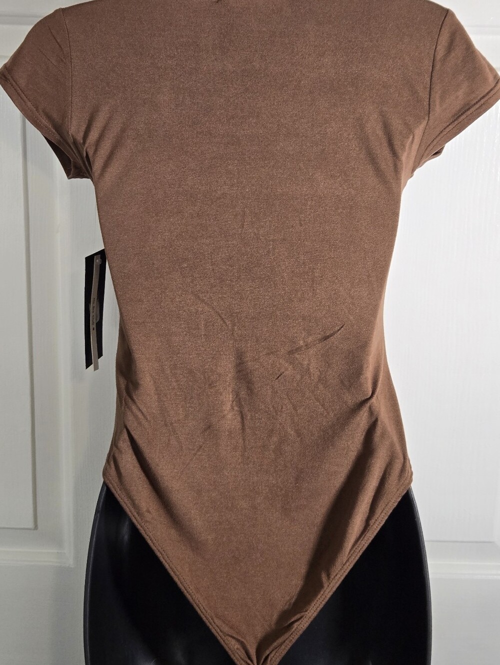 NWT H+H by Heart Hips Brown Cowl Neck Bodysuit Size M Y2K Going Out Top - Picture 7 of 7